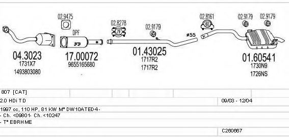 MTS C260667009910 Exhaust System